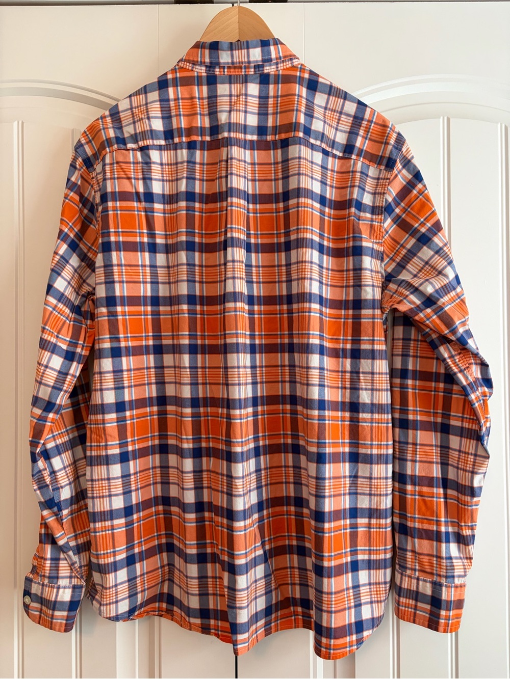 Vineyard Vines On-The-Go Performance Men's L Plaid Button Down Shirt Orange Blue - Picture 3 of 7